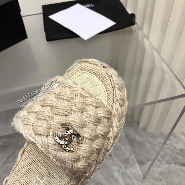 chanel夏日度假系列麻繩拖鞋 香奈兒2022春夏新品度假懶人拖 dx3332